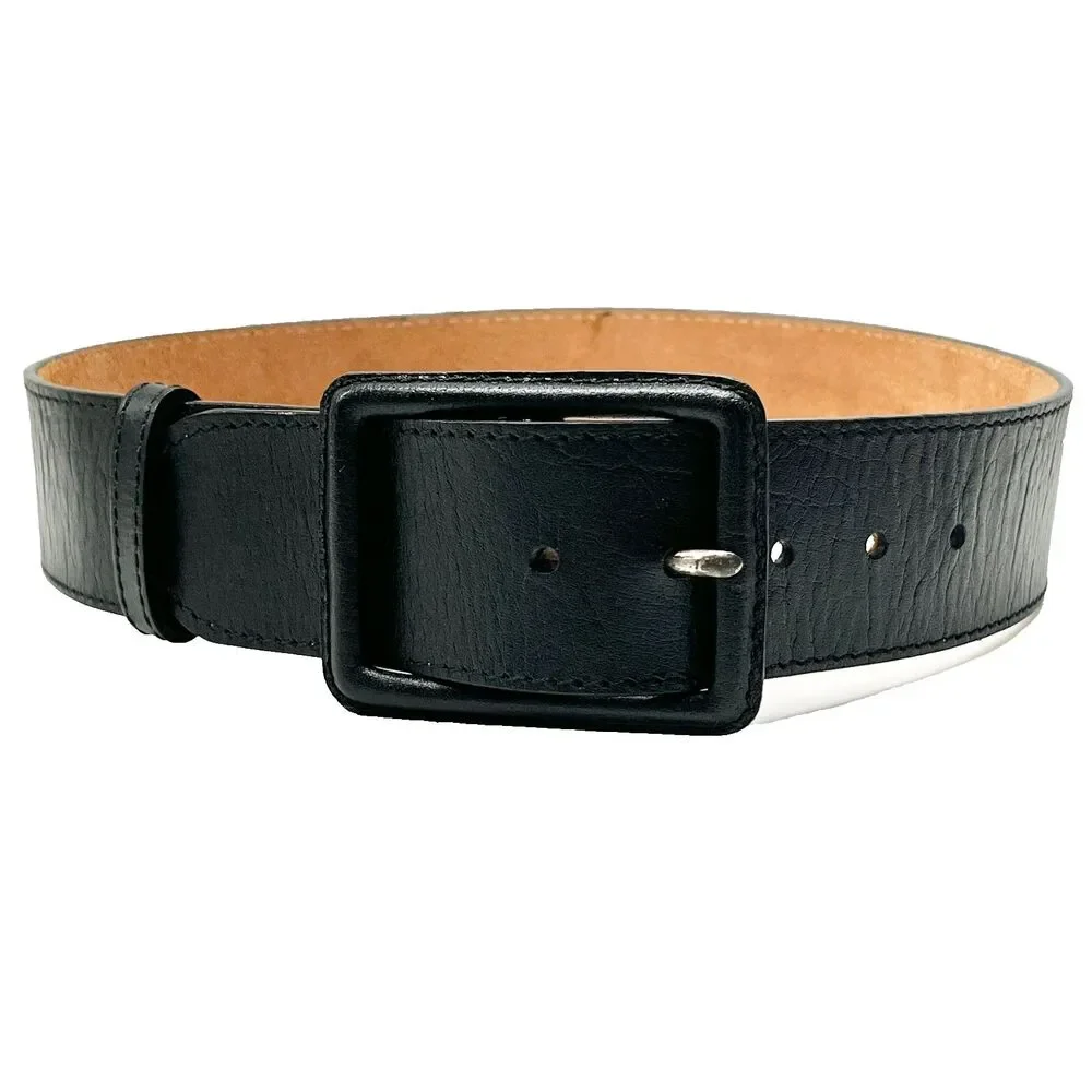 Vintage Liz Claiborne Black Leather Wide Womens Belt Size Small 30 Solid India